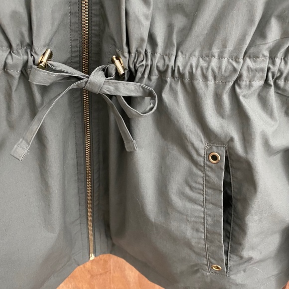 STYLE & CO SPORT Utility Jacket Pockets Grommets Green Large - Picture 4 of 7